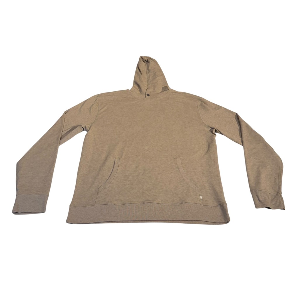 Vuori Mens Austin Performance Pullover Hoodie Tan Heathered Stretch V254